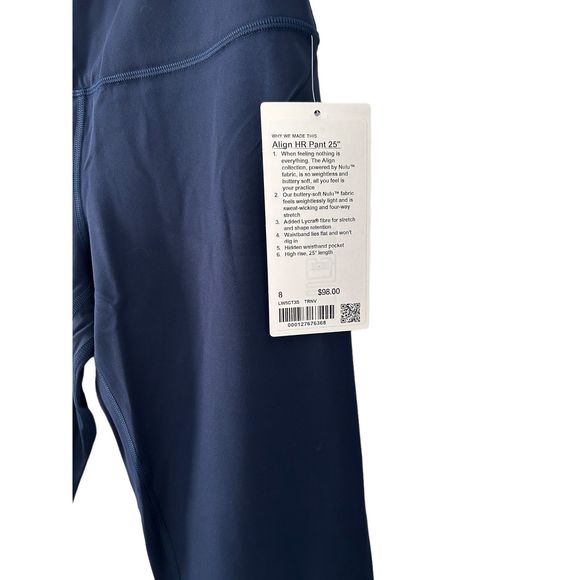 lululemon Align High-Rise Pant 25" True Navy Size 8 NWT AUTHENTIC - Picture 5 of 6